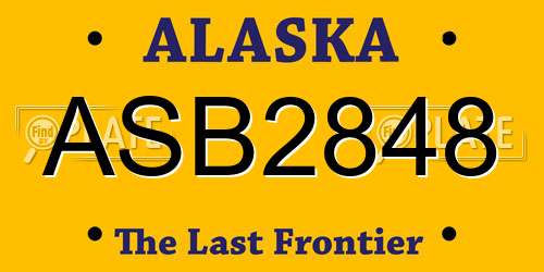 ASB2848 Alaska License Plate