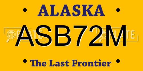 ASB72M Alaska License Plate