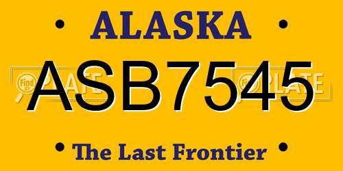 ASB7545 Alaska License Plate