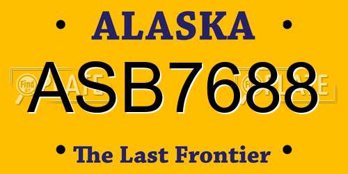ASB7688 Alaska License Plate