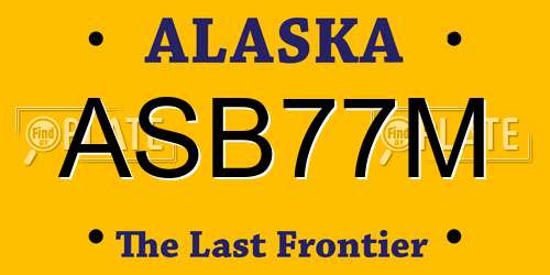 ASB77M Alaska License Plate