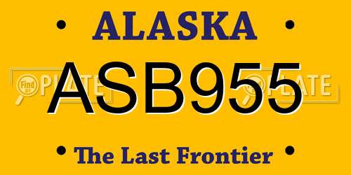 ASB955 Alaska License Plate