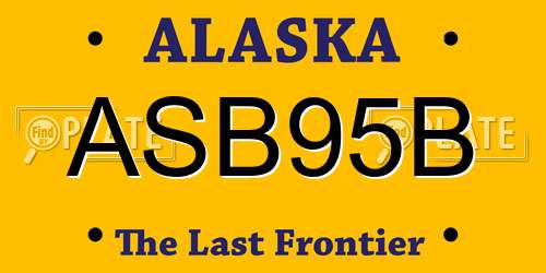 ASB95B Alaska License Plate