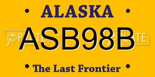 ASB98B Alaska License Plate
