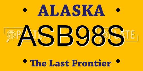 ASB98S Alaska License Plate