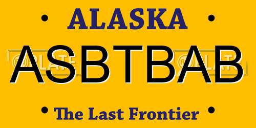 ASBTBAB Alaska License Plate