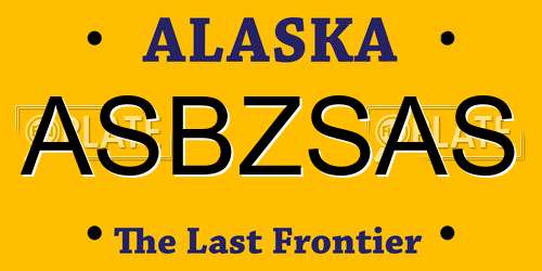 ASBZSAS Alaska License Plate