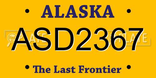ASD2367 Alaska License Plate