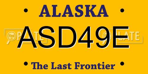 ASD49E Alaska License Plate