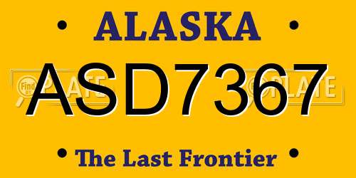 ASD7367 Alaska License Plate