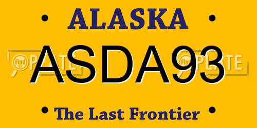 ASDA93 Alaska License Plate