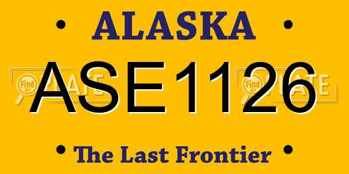 ASE1126 Alaska License Plate