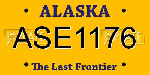 ASE1176 Alaska License Plate