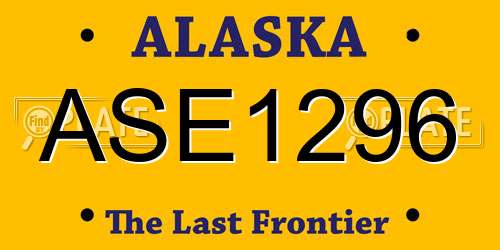 ASE1296 Alaska License Plate