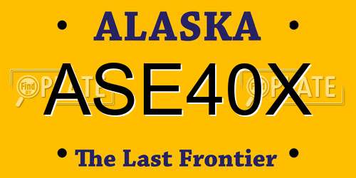 ASE40X Alaska License Plate