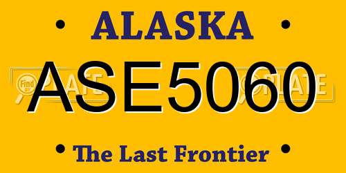 ASE5060 Alaska License Plate