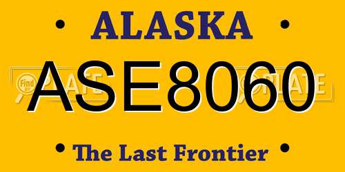 ASE8060 Alaska License Plate