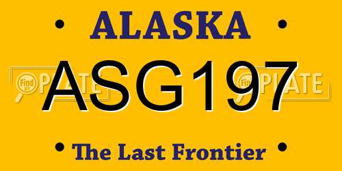 ASG197 Alaska License Plate
