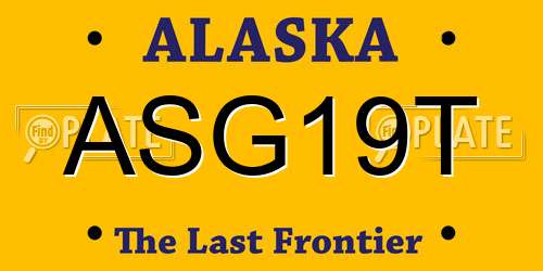 ASG19T Alaska License Plate