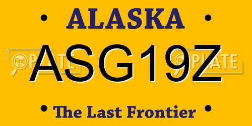 ASG19Z Alaska License Plate