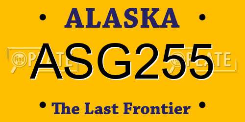 ASG255 Alaska License Plate