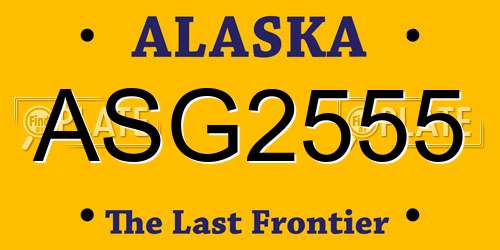 ASG2555 Alaska License Plate