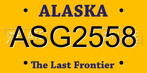 ASG2558 Alaska License Plate