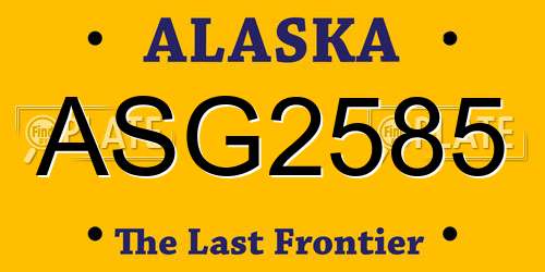 ASG2585 Alaska License Plate