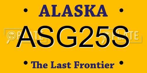 ASG25S Alaska License Plate