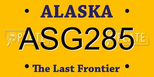 ASG285 Alaska License Plate