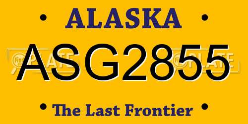 ASG2855 Alaska License Plate