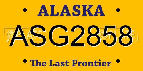 ASG2858 Alaska License Plate