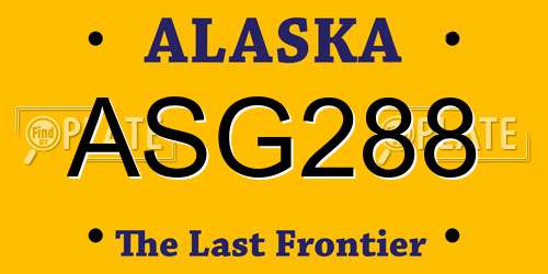 ASG288 Alaska License Plate
