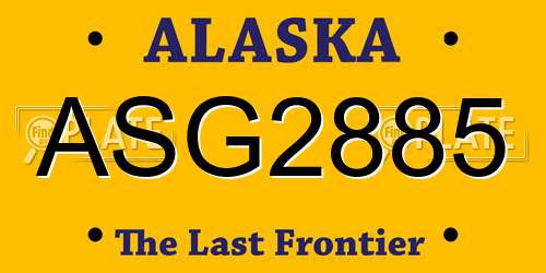 ASG2885 Alaska License Plate