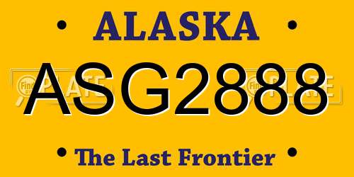 ASG2888 Alaska License Plate