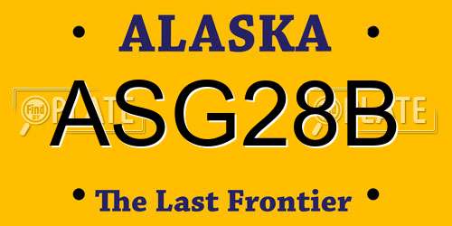 ASG28B Alaska License Plate