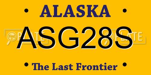ASG28S Alaska License Plate