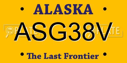 ASG38V Alaska License Plate