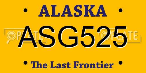 ASG525 Alaska License Plate