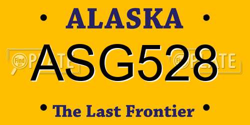 ASG528 Alaska License Plate