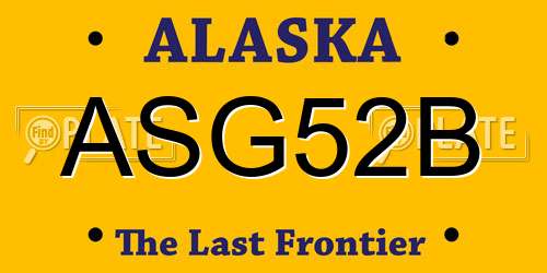 ASG52B Alaska License Plate
