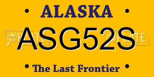 ASG52S Alaska License Plate