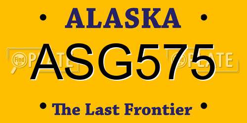 ASG575 Alaska License Plate