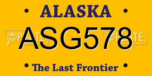 ASG578 Alaska License Plate