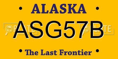 ASG57B Alaska License Plate