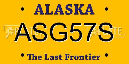 ASG57S Alaska License Plate