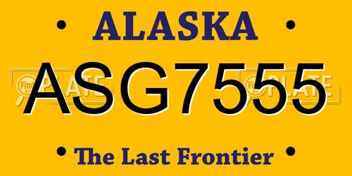 ASG7555 Alaska License Plate