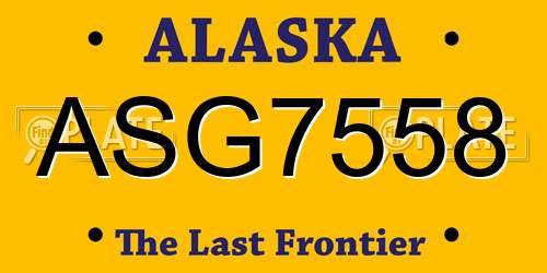 ASG7558 Alaska License Plate