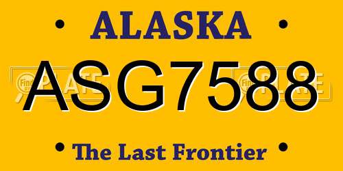 ASG7588 Alaska License Plate