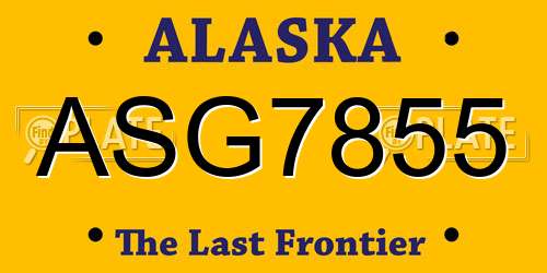 ASG7855 Alaska License Plate